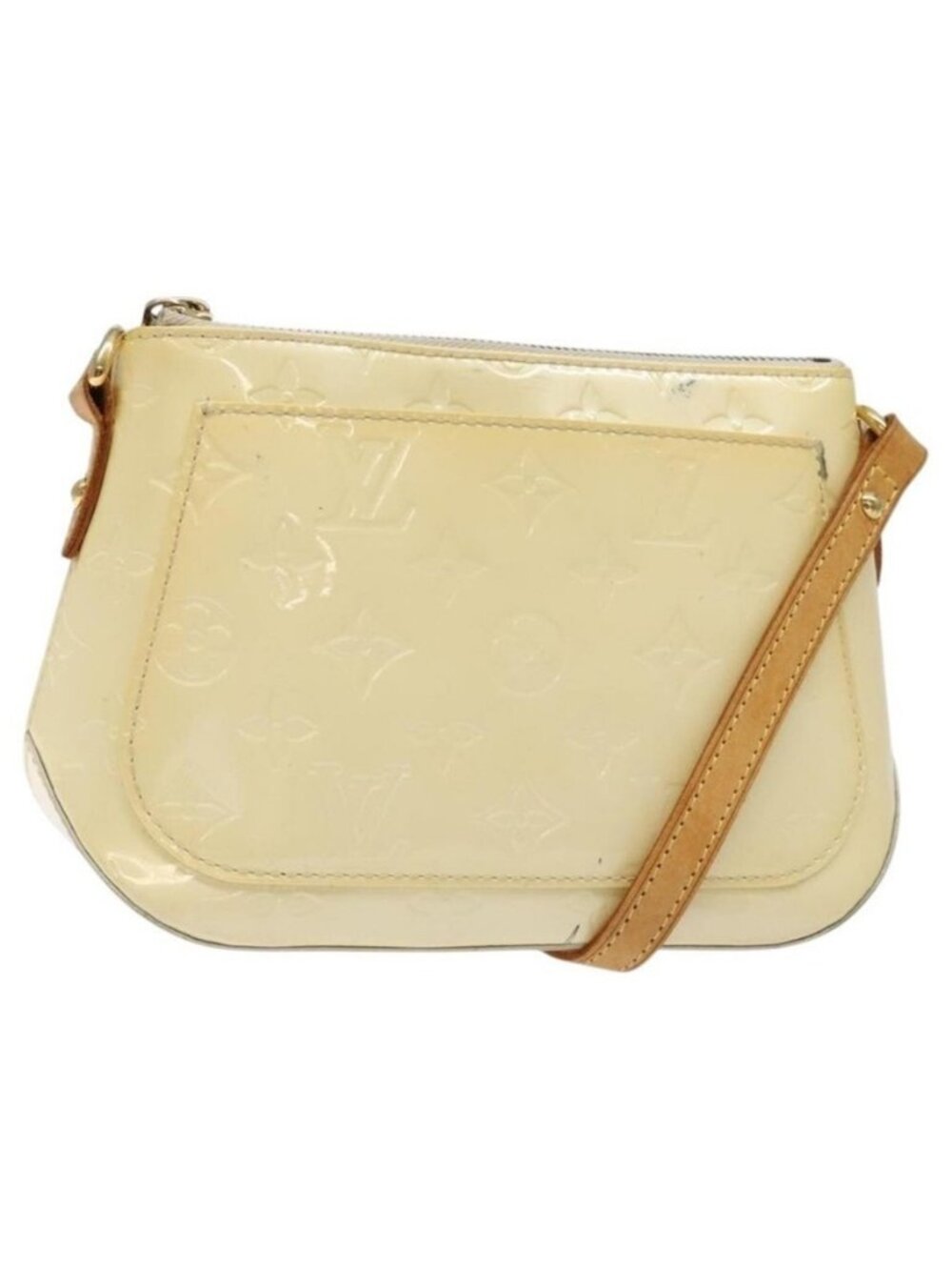 Authentic LOUIS VUITTON Monogram Vernis Minna Street Shoulder Bag Perle M91509